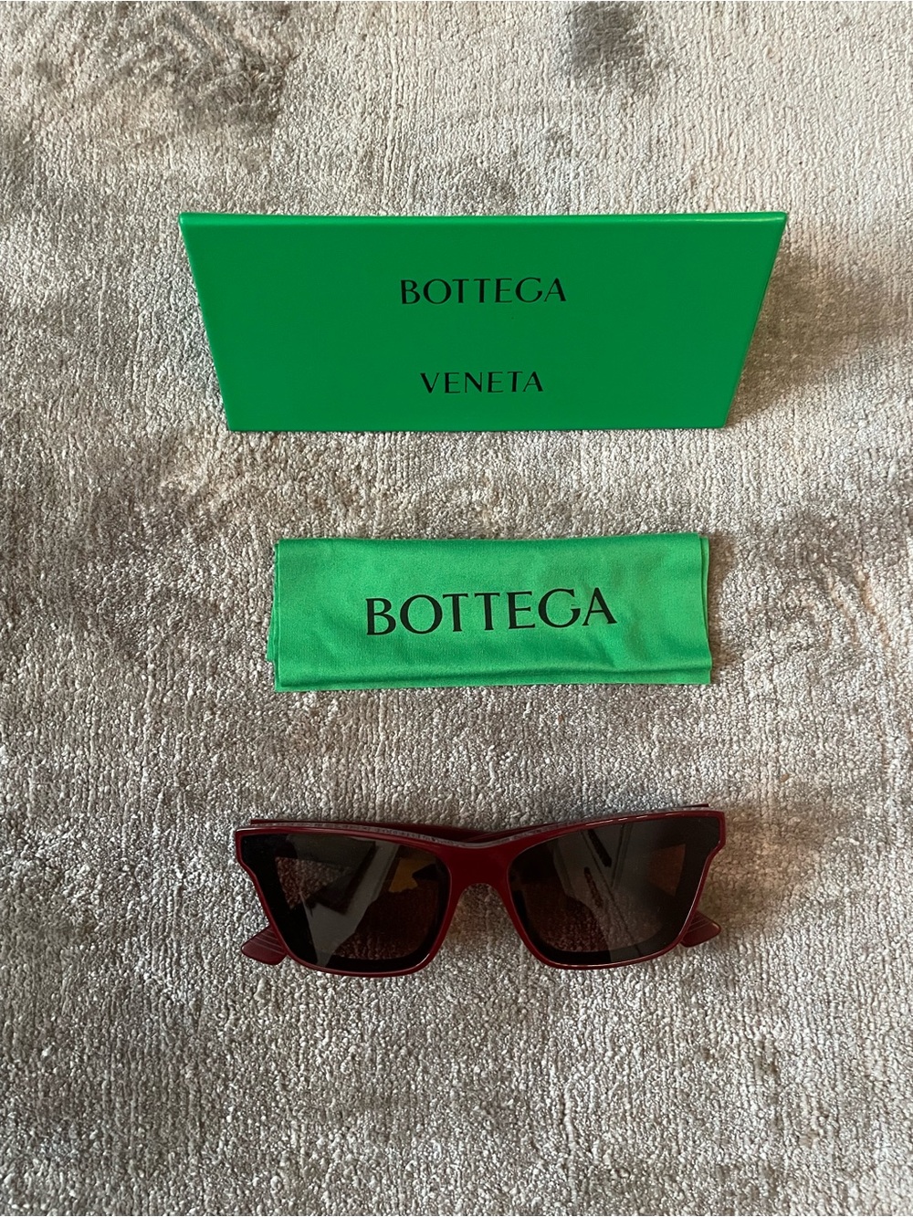 Bottega Veneta Burgundy Inset Sunglasses
